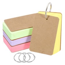 3.5" x 2" Blank Flash Cards with Rings Index Cards Study, Assorted Colors 200pcs
