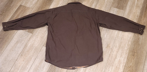 Carhartt S296 BRN Canvas Flannel Lined Snap Shirt Jacket Size L Brown 100% Ctn - Picture 4 of 12