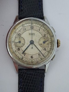 HUGEX sehr seltener Vintage Chronograph um 1935 45 Valjoux 22 Pilot? Swiss Made