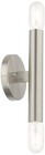 Copenhagen 16.75" High 2 Light Brushed Nickel Modern Wall Sconce