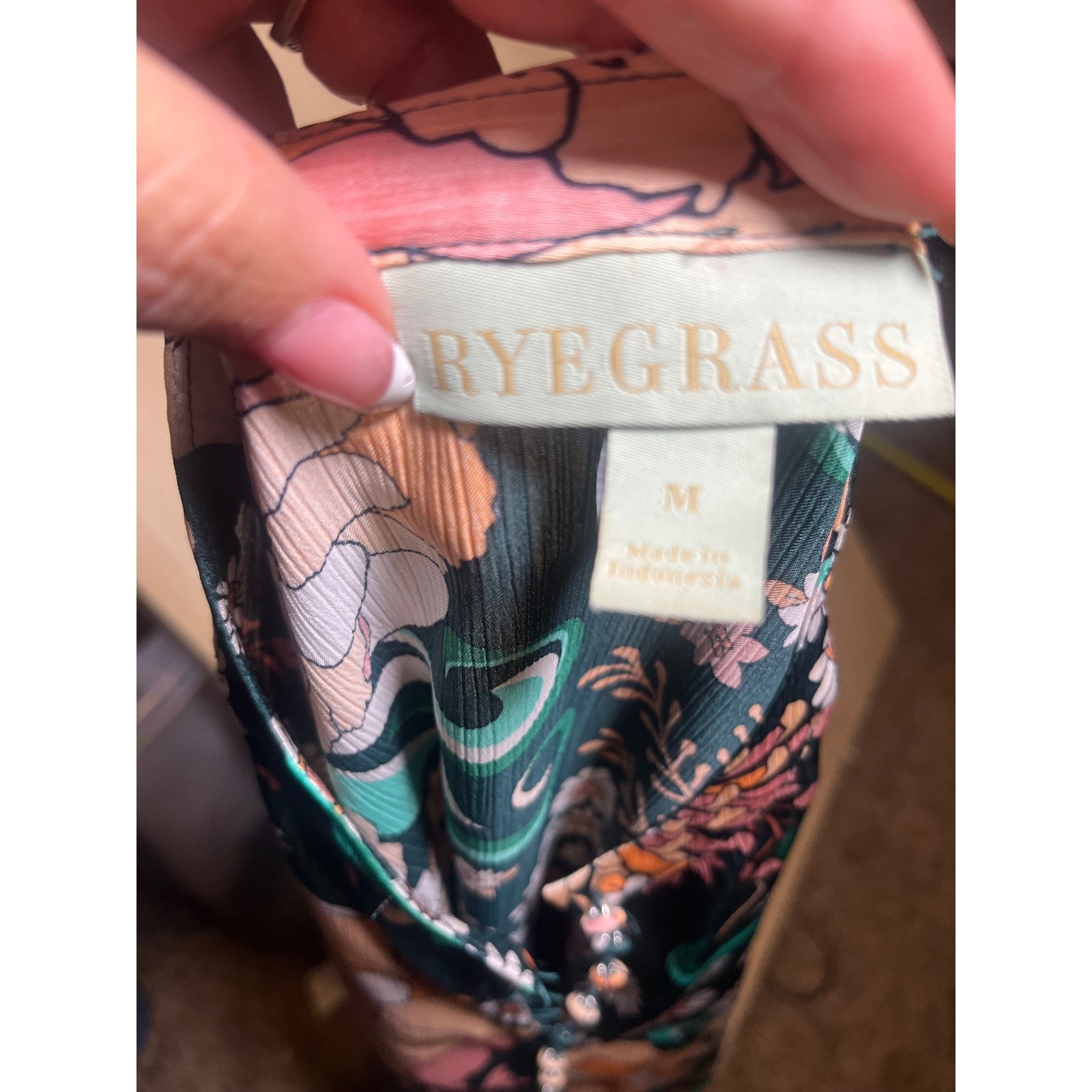 Ryegrass Floral Print Collared Button Front Blous… - image 3