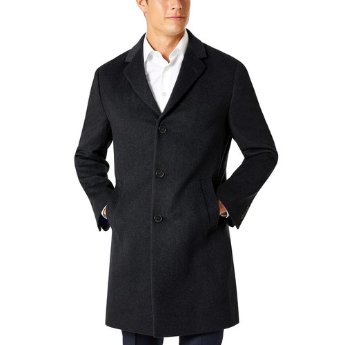 Kenneth Cole Reaction Men's Classic-Fit Solid Overcoats | Black | 38 Reg - Picture 2 of 4