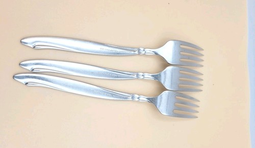 SET 3 SPEISEGABELN! Vintage WM A ROGERS Oneida PREMIERE Edelstahl SHORELINE schön - Bild 7 von 13