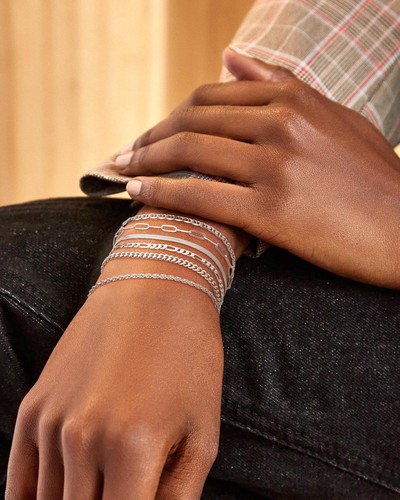 délicats bracelets chaîne en argent pour femme tendance, imperméable bijou en argent sterling - Photo 4 sur 6