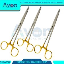 6" Olsen Hegar Needle Driver Serrated with TC Inserts, German Stainless - 3pc