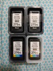 Lot of 4 Canon Empty Ink Cartridges Color - 275 Xl Black - 276 Xl Tri-Color