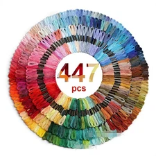50/100/150/200/447pcs Multicolor Cotton Embroidery Floss Skein Thread Set - NEW
