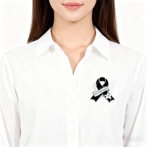 Queen Memorial Black Badge Black Memorial Pin For Funerals and Mourning - Picture 8 of 12