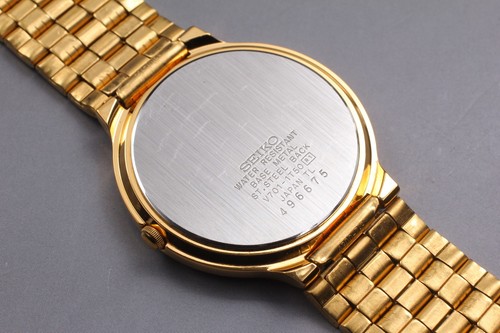 Vintage 1984 N MINT Seiko Galaxy V701-1T50 Gold Round Quartz Mens Watch JAPAN - Picture 5 of 12