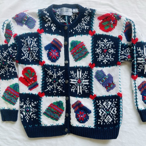 Northern Isles Christmas Sweater Women's Hand Knitted Button Cardigan - Medium - Picture 2 of 15