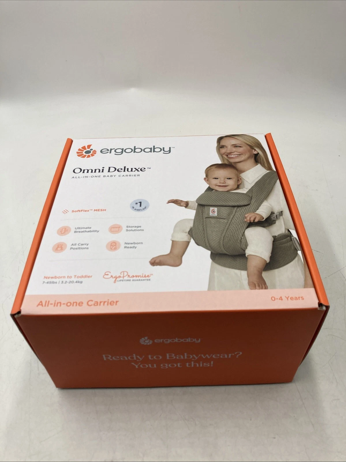 Ergobaby Omni Deluxe SoftFlex Mesh Baby Carrier Beige Adjustable