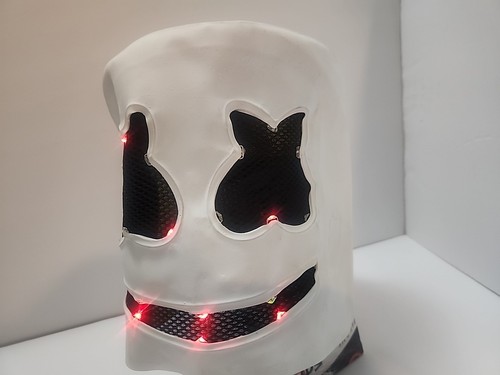 Marshmello Light-up Fortnite Rubber Halloween Mask SHIP FAST!! - Picture 13 of 20
