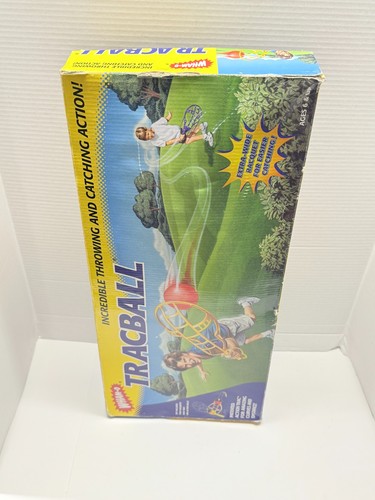 Wham-O Trac Ball Vintage 1998 blau gelb Schläger Set 1 Ball mit Box - Bild 1 von 7