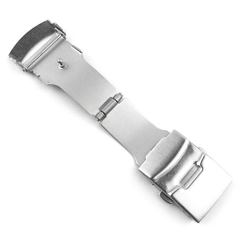 Catch Clasp Watch Strap Replacement Bracelet Tri-Fold Buckle Stainless Steel - Picture 2 of 10