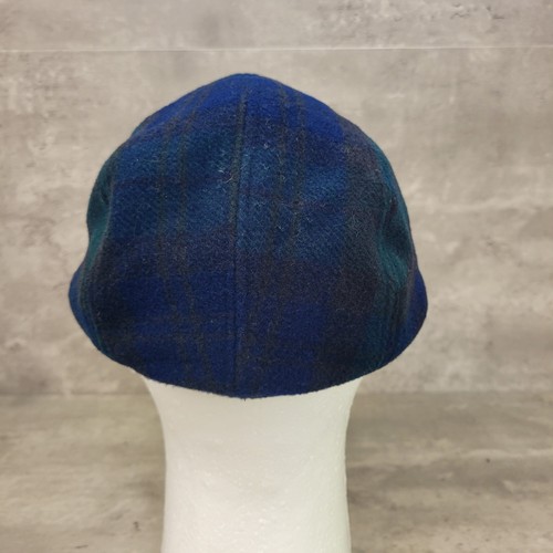 Vintage Pendleton Ear Flap Hunting Hat Mens OS Green Blue Check 5 Panel - Picture 8 of 12