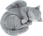 Cat Memorial Stone - Peaceful Sleeping Kitten Angel Statue for Garden, Remembran