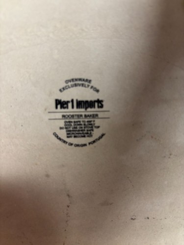 Pier One Red Rooster Ovenware Stoneware Baker 12 x 8 - Picture 7 of 10