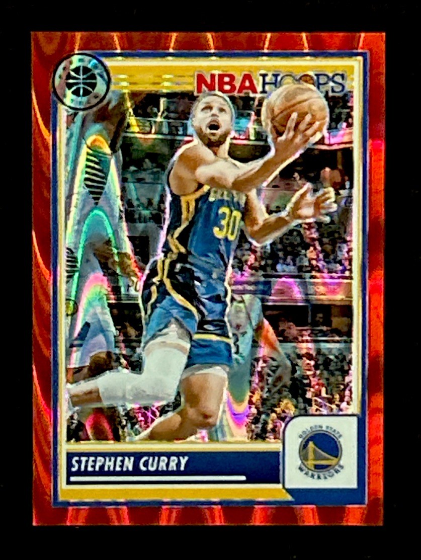 2023-24 Panini NBA Hoops Premium Stock #192 Stephen Curry Red Seismic Prizm /199