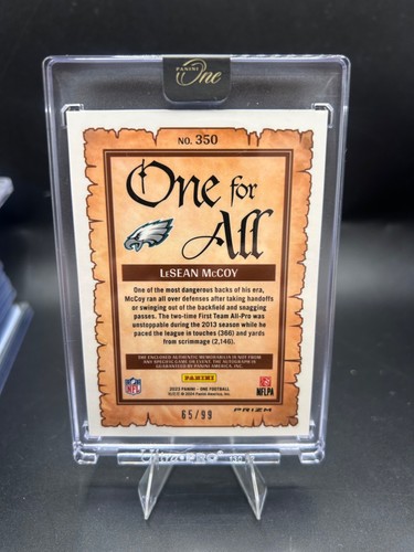Panini One For All LeSean (Shady) McCoy Auto 2024/99 Eagles NFL SP - Imagen 2 de 2