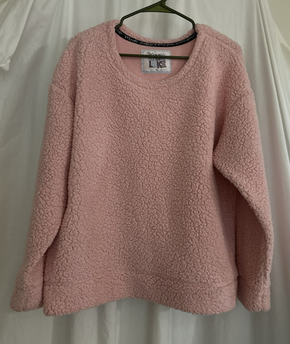 Rosa flauschiger Strick Pullover Sweatshirt Gr. XL Muk Luks