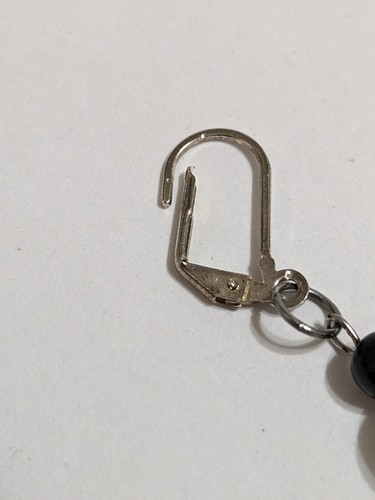 Set Of 2 Glass Beaded Speckled Lever back Earrings. Silver Tone, Orange & Black. - Picture 15 of 16