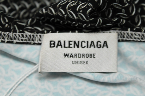 Camiseta deportiva manga larga BALENCIAGA $525 2021 negra y plateada con estampado de correo XS - Imagen 6 de 8