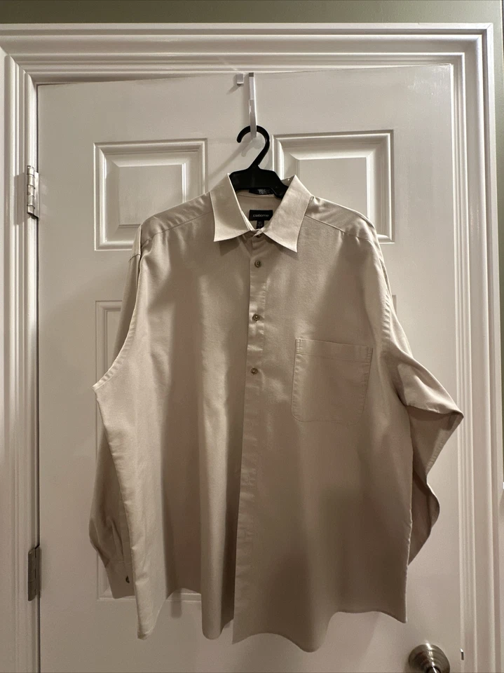 Lote de 2 Camisas de Vestir CLAIBORNE Para Hombres Manga Larga Tostadas y Grises Abotonadas *Vintage* Foto 2 de 4