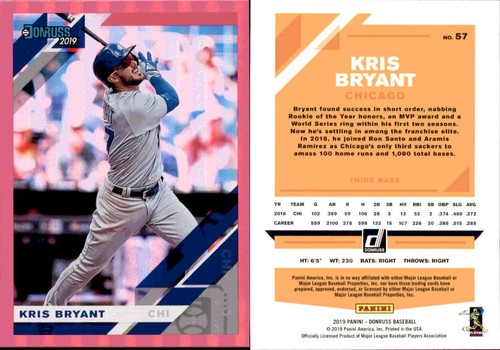 2019 DONRUSS BASEBALL 'PINK HOLO" U-PICK SET BUILDER  FREE SHIPPING  - Picture 28 of 200