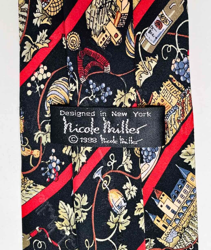 Nicole Miller Silk Necktie Vineyards and Wine Classic Vintage Korea - Picture 4 of 6