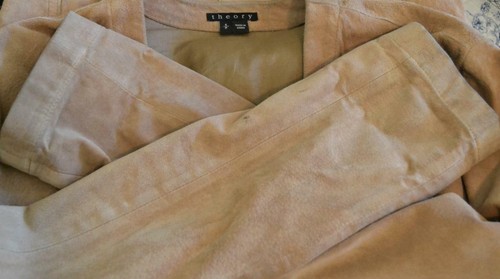 Theory Ankan Camel Tan Suede Duster Coat Size S/P - Picture 7 of 7