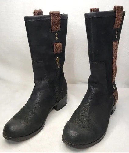 Stivali da equitazione neri in pelle scamosciata Ugg Australia Jaspan neri nero marrone taglia 10 $239 - Foto 8 di 15
