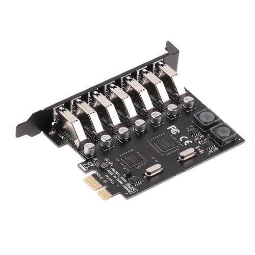 PCI-E 1X to 7 Ports USB 3.0 PCI Express Expansion Card Adapter Hub 5Gbps Speed - Picture 6 of 10