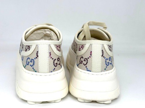 Gucci Treck Cristal GG Logo Lona Parte Superior Baja Plataforma Entrenadores Tenis Zapato $1350 - Imagen 12 de 18