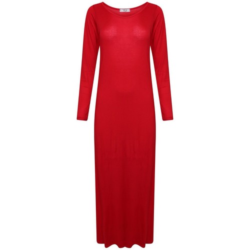 Womens Long Sleeve Maxi Dress Ladies Plain Loose Jersey Casual Fits UK 8-26 - Picture 10 of 19