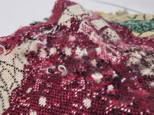 Stained Glass Knit Woven Throw Blanket Tapestry Christmas Tree 55"×44"