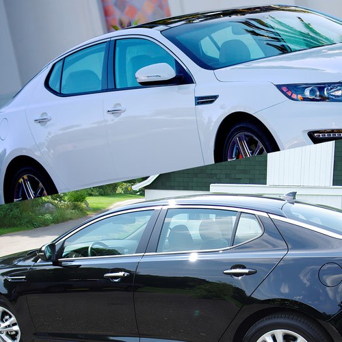For Kia Optima 2011-2015 Gloss Black Pillar Posts Door Window Trim Cover 6pcs - Picture 9 of 11