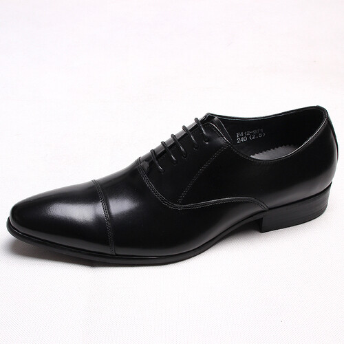 Retro Oxford-Schuhe spitz zulaufend Schnürung formell elegant Herren Echtleder Schuhe Business - Bild 20 von 26