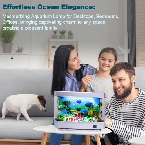 Fake LED Fish Tank Night Light,Mini Aquarium Decorative Lamp with Moving Fish US - Picture 11 of 24