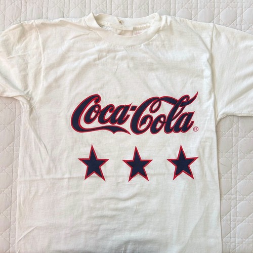 Vintage Coca Cola Crew Neck T Shirt M L Made In USA 80s 90s Single Stitch Coke - Picture 7 of 11