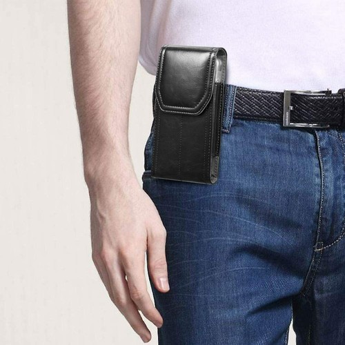 2 Pack Leather Belt Clip Carrying Phone Case Vertical Holster Pouch with Loops - Picture 12 of 12