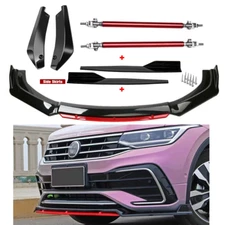 Front Bumper Lip Spoiler Body Kit+Side Skirt+Rear For Volkswagen Tiguan Q+