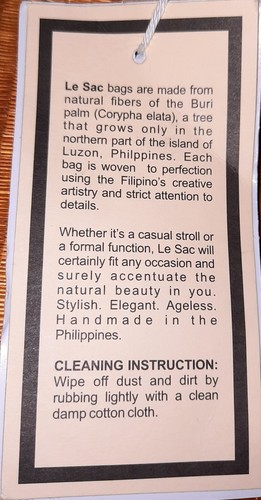 Le Sac Neu mit Etikett Geldbörse Handtasche handgefertigt auf den Philippinen mit begrabener Palme - strukturierte Seiten - Bild 4 von 10
