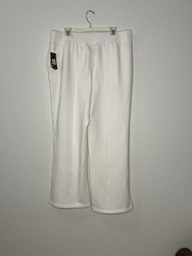 AVIA Plush Pant White Elastic Waist Wide Legged Sweat Pants Sz XL (16-18) READ - Picture 10 of 11