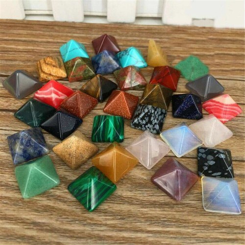 7X Chakra Pyramid Set Crystal Healing Natural Spirituality Meditation Stones USA - Picture 10 of 12