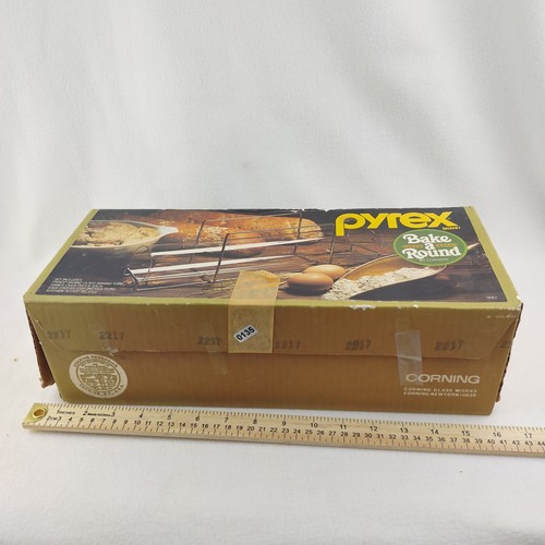 Vintage Pyrex Bake A Round Glass Bread Baking Tube with Chrome Rack #990 Corning - Picture 9 of 9