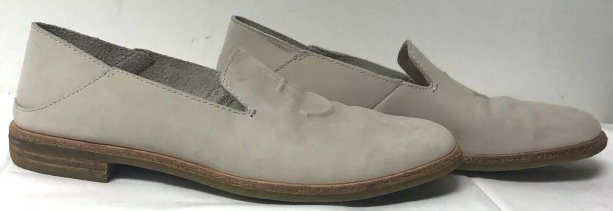 SPERRY WOMEN S SEAPORT LEVY ANCHOR LOAFER SMOKING LOUNGE SHOES IVORY SUEDE 7 1 2