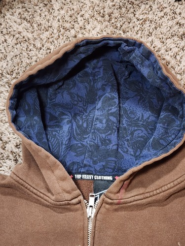 Top Heavy Y2K Brown Kids Full Zip Hoodie Sweatshirt Dragons Size Small - Picture 10 of 14