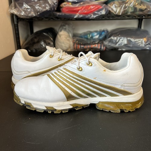 Rare Men's Vintage Y2K Oakley Golf Shoes White Gold 14029-160 Size 8 Distressed - Picture 3 of 19