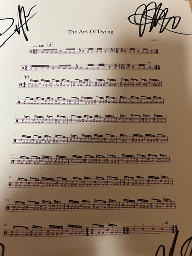 Partituras firmadas por Gojira autografiadas El arte de morir prueba raras - Imagen 2 de 10