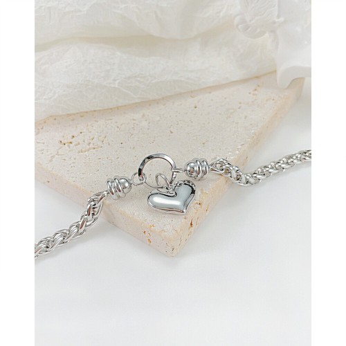 Classic French-Style Luxury Heart-Shaped Women's Stainless Steel Bracelet - Picture 12 of 15
